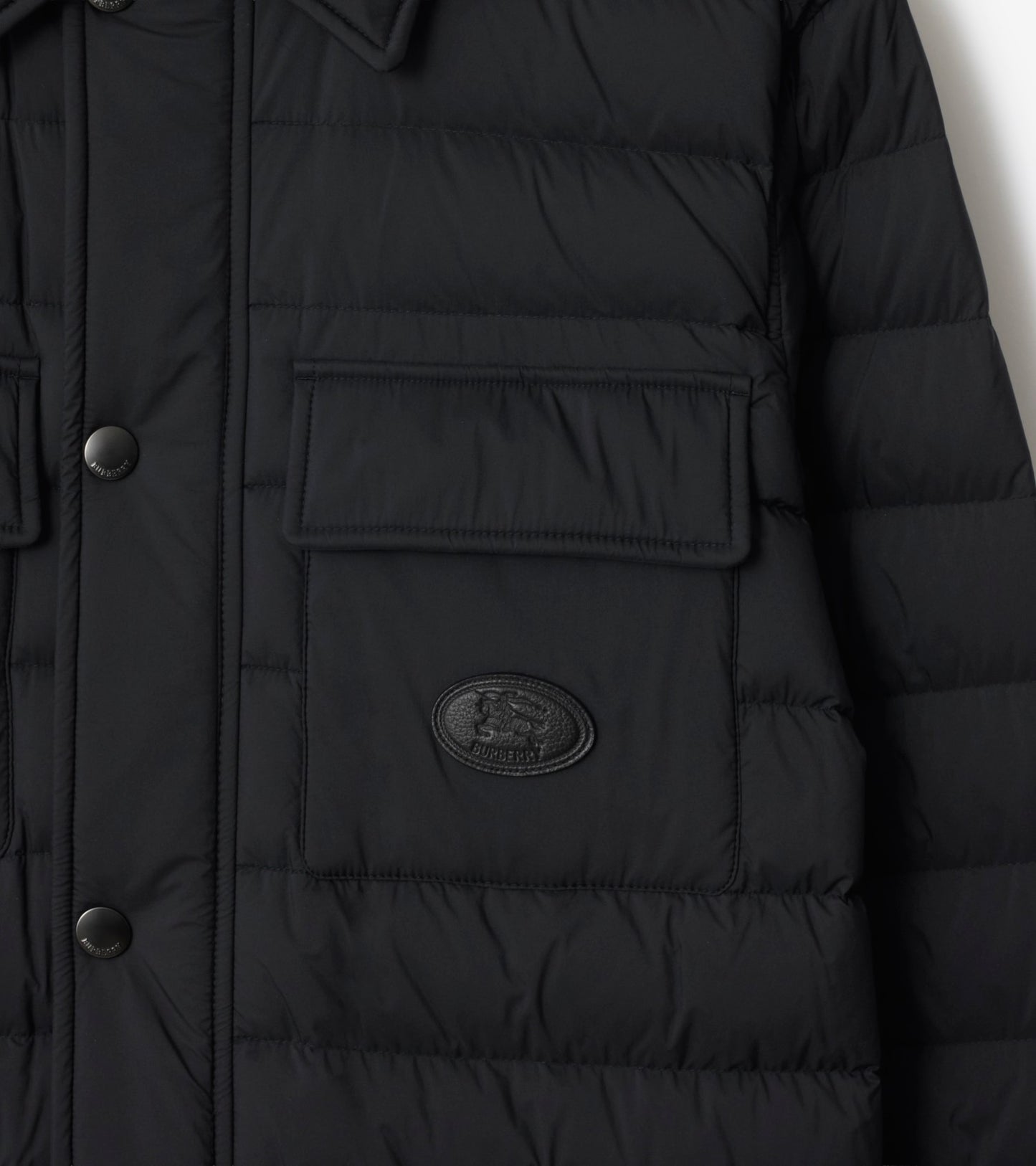 Nylon Padded Overshirt in Black