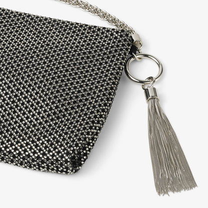Callie Black Diamond Motif Crystal Hotfix on Suede Clutch Bag
