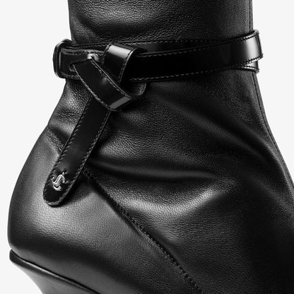 Camie Over The Knee Boot Black Stretch Nappa and Spazzolato Leather Boot