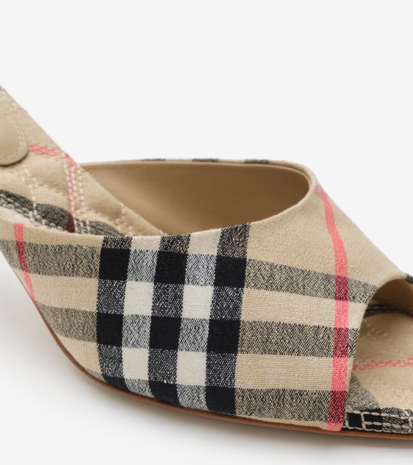 Check Mews Low Sandals in Sand beige