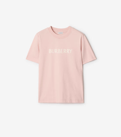 Logo Cotton T-shirt in Flax beige
