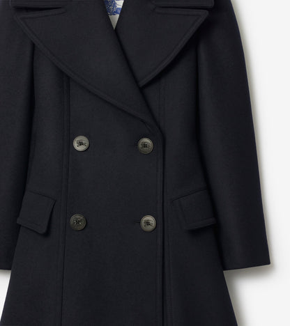 Wool Tailored Coat in Navy