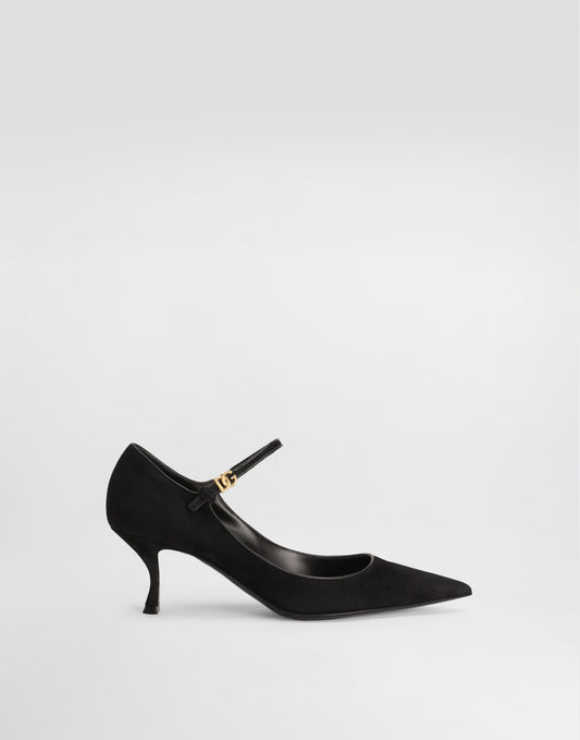 Suede and nappa leather pumps