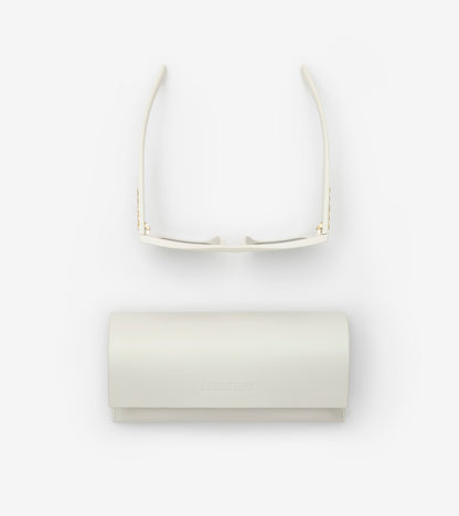 Heritage Square Sunglasses in Ceramic white