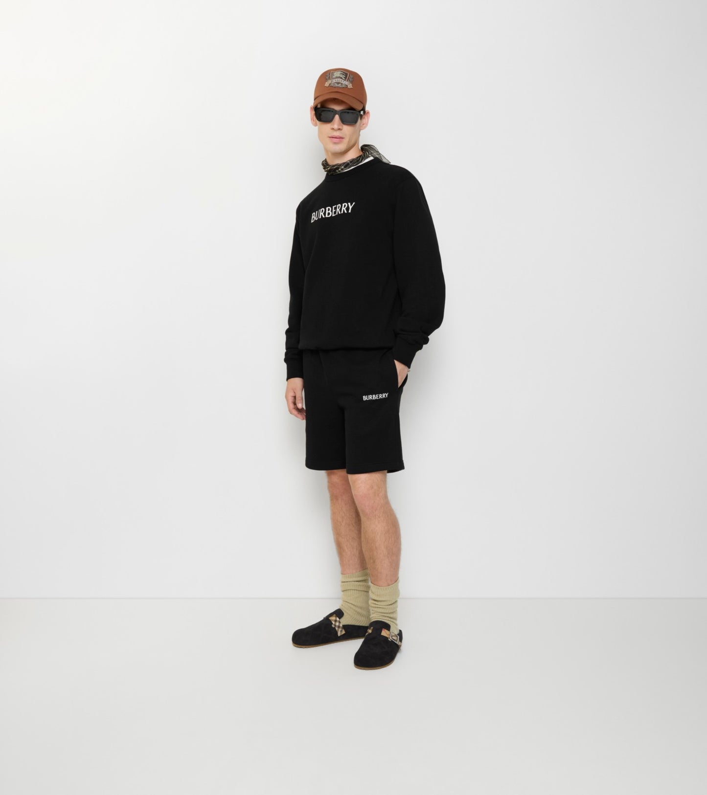 Logo Cotton Shorts in Black