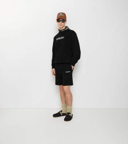 Logo Cotton Shorts in Black