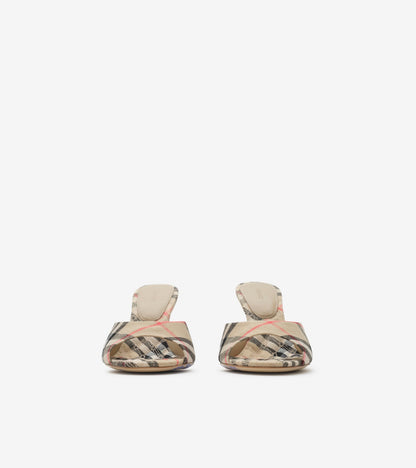 Check Mews High Sandals in Sand beige