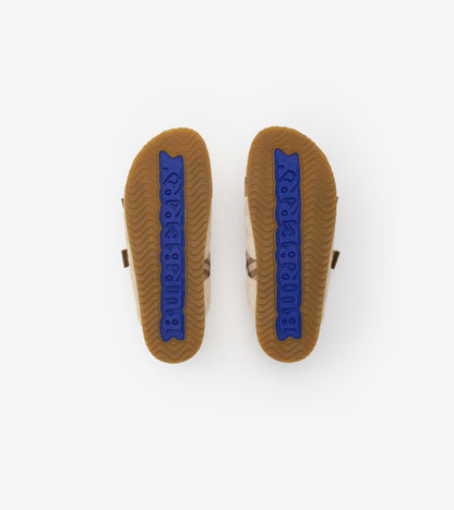 Check Suede Urchin Sandals in Bake beige