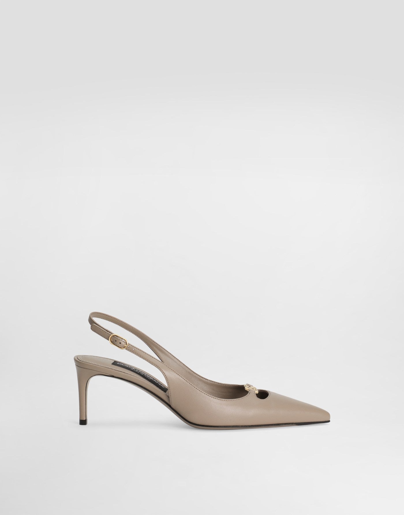 Silk-effect nappa leather slingback