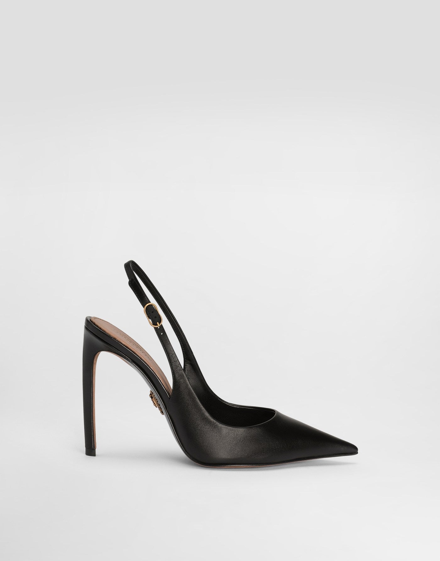 Polished goatskin slingbacks