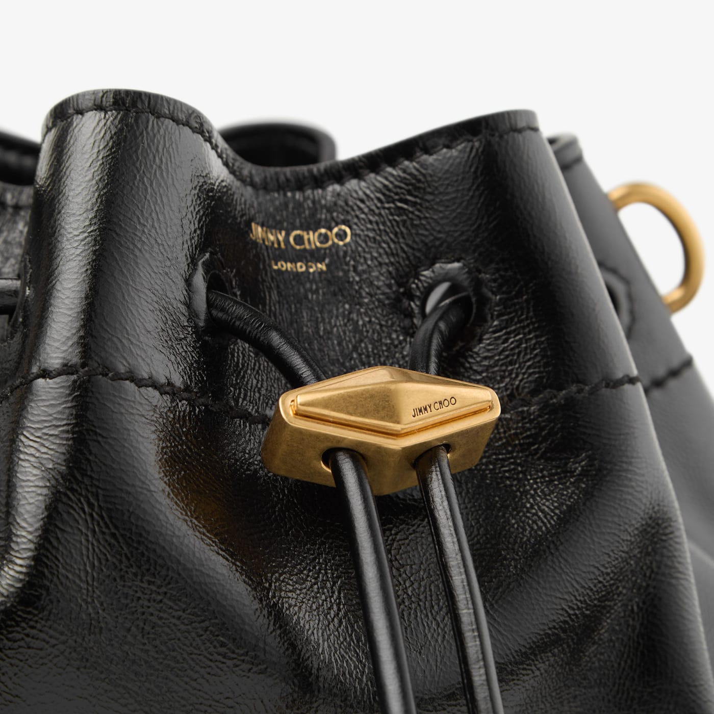 Cinch Small Black Soft Shiny Biker Leather Shoulder Bag