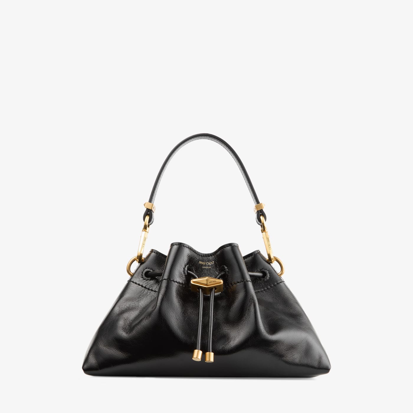 Cinch Small Black Soft Shiny Biker Leather Shoulder Bag