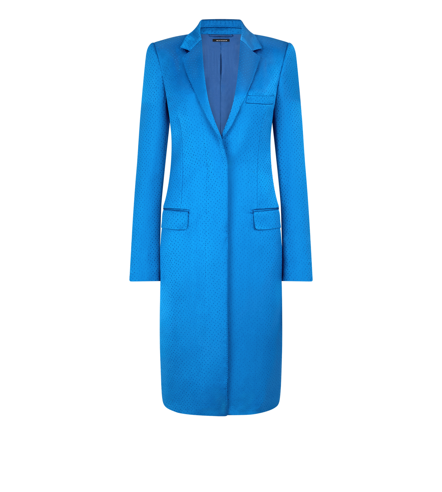 Polka Dot Silk Blend Single Breasted Coat