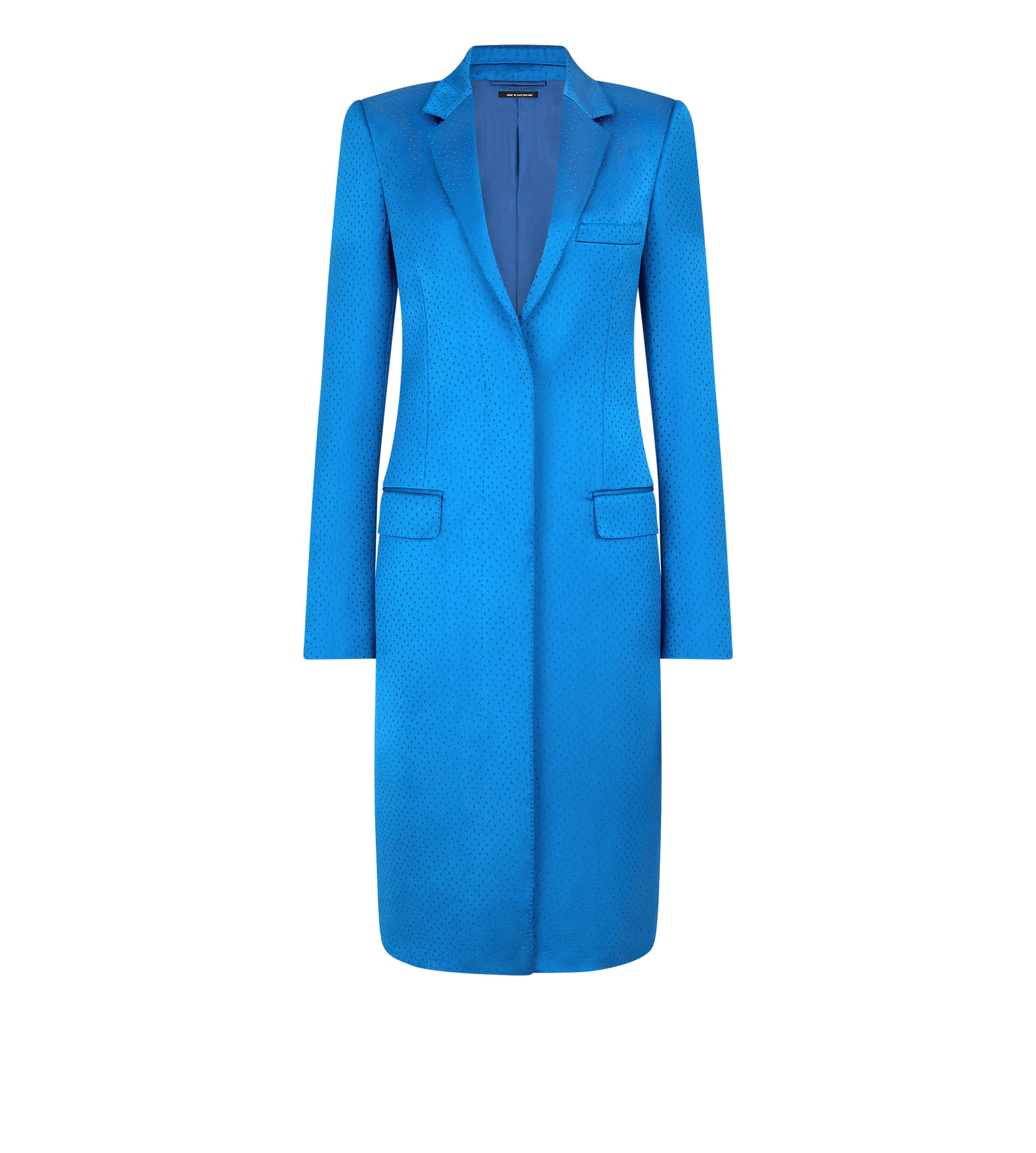Polka Dot Silk Blend Single Breasted Coat