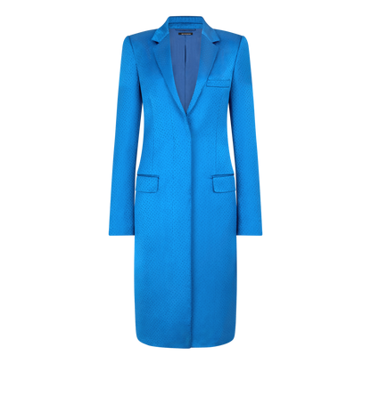Polka Dot Silk Blend Single Breasted Coat