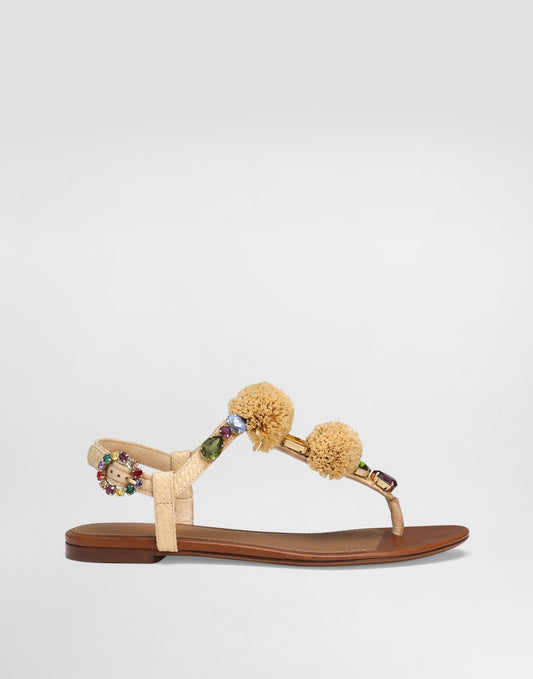 Crochet flip-flops with stones