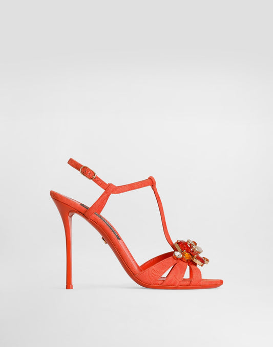 Brocade sandals with embroidery