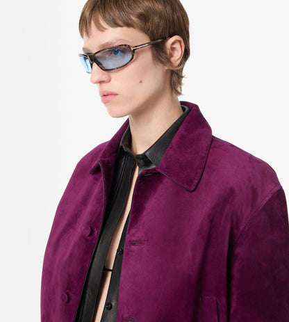 Relaxed Lightweight Lamb Suede Teddy Blouson