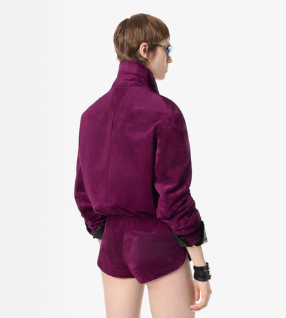 Relaxed Lightweight Lamb Suede Teddy Blouson