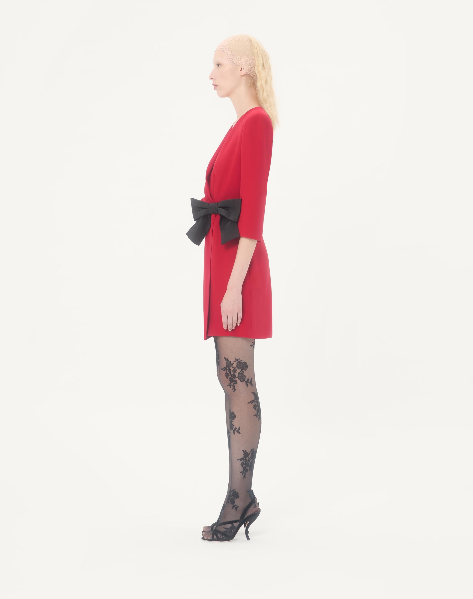Cady Couture Short Dress With Faille Bow
