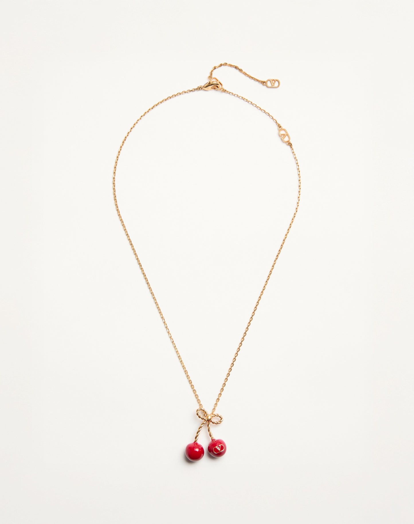 Cherryfic Metal And Enamel Necklace