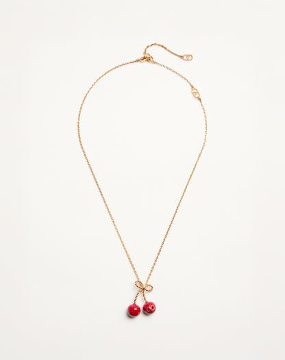 Cherryfic Metal And Enamel Necklace