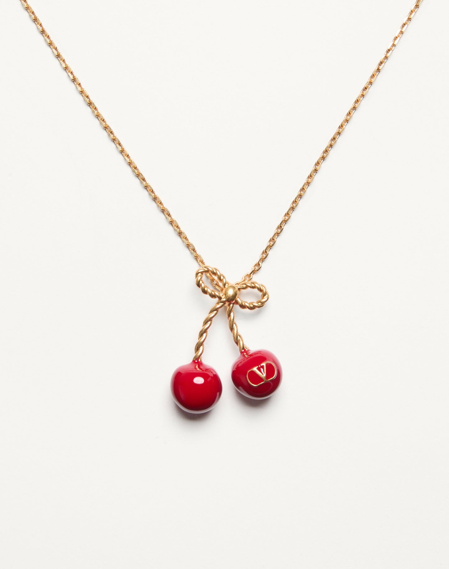 Cherryfic Metal And Enamel Necklace