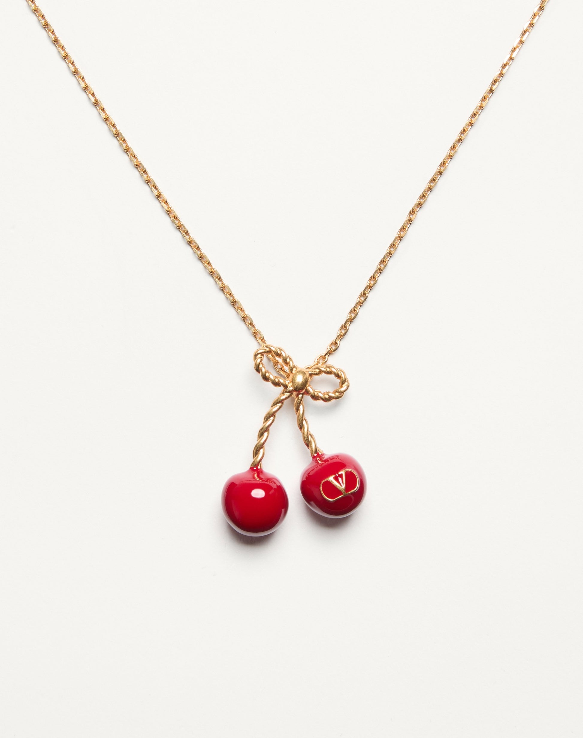 Cherryfic Metal And Enamel Necklace