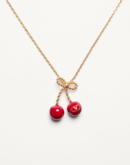 Cherryfic Metal And Enamel Necklace