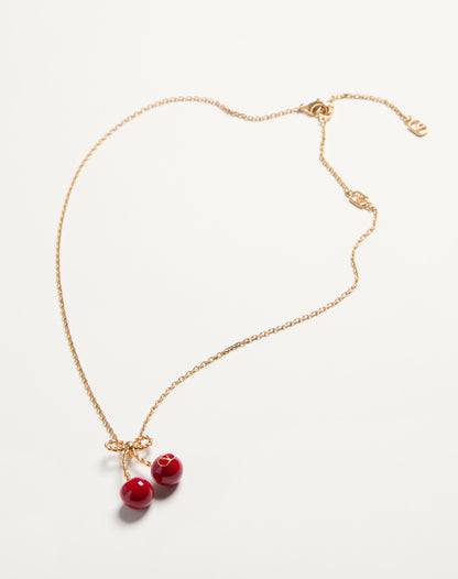 Cherryfic Metal And Enamel Necklace