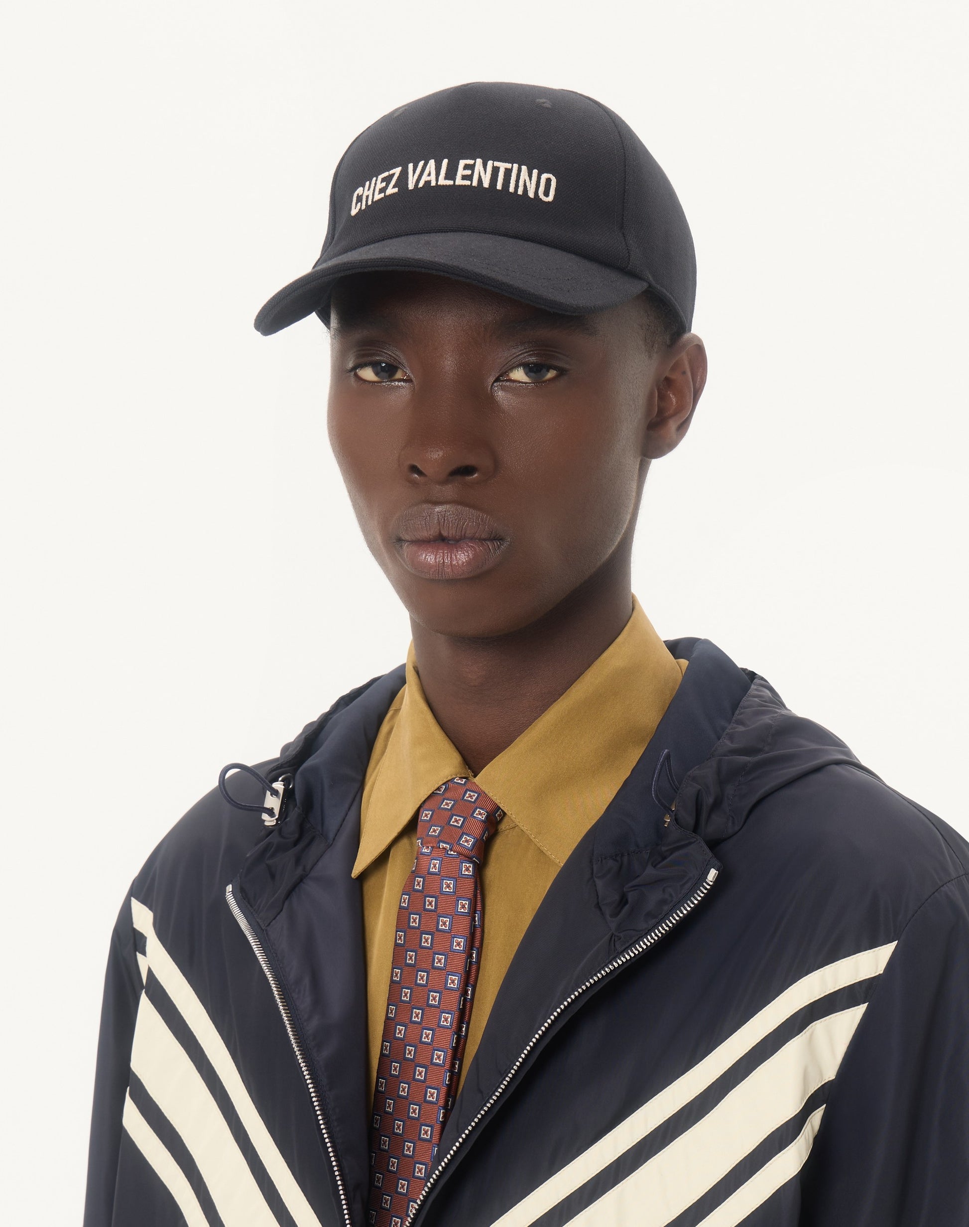 Chez Valentino Cotton Baseball Cap With Embroidery