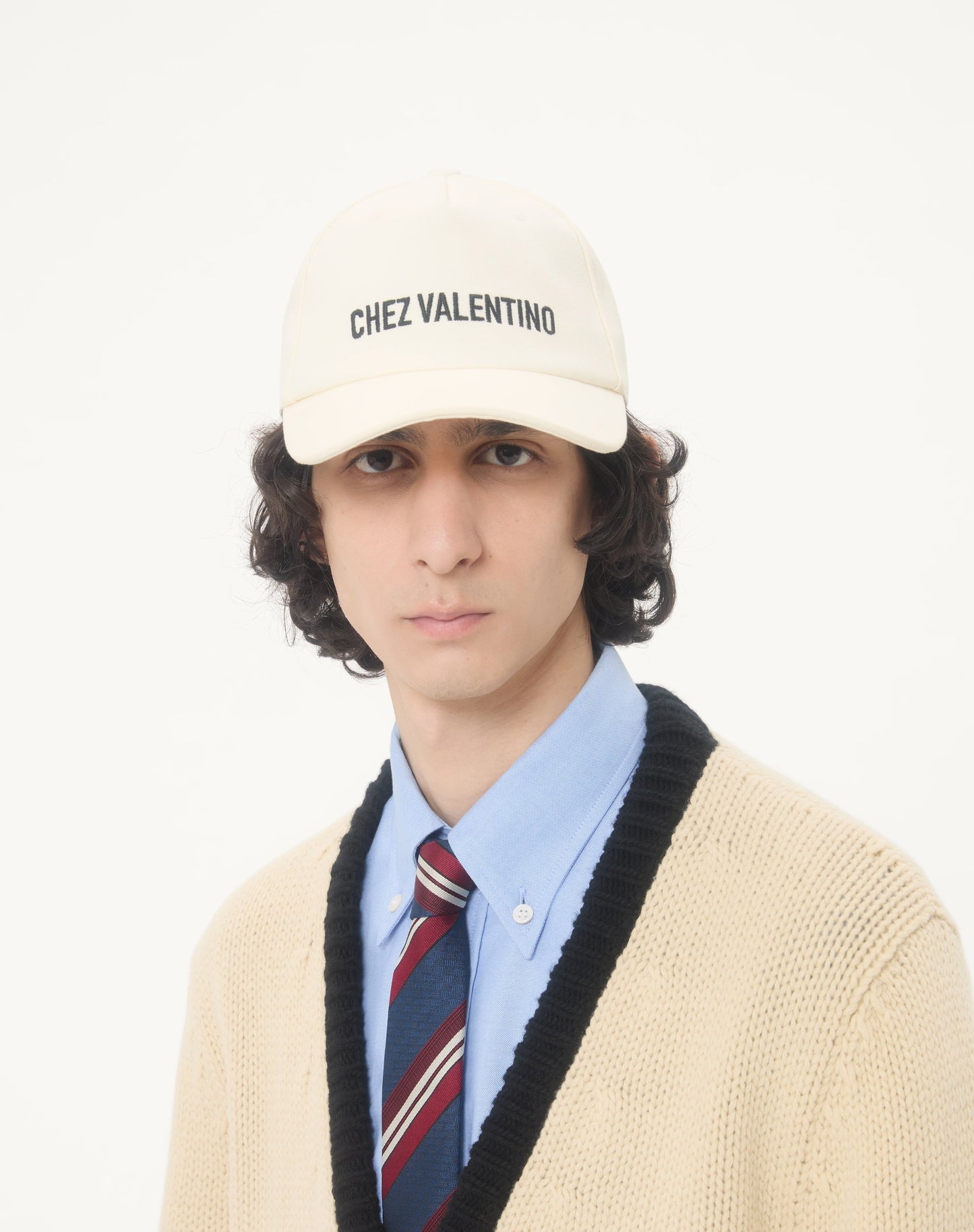 Chez Valentino Cotton Baseball Cap With Embroidery