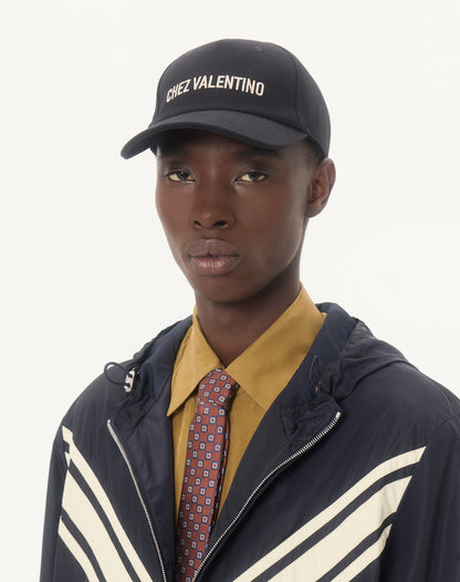 Chez Valentino Cotton Baseball Cap With Embroidery