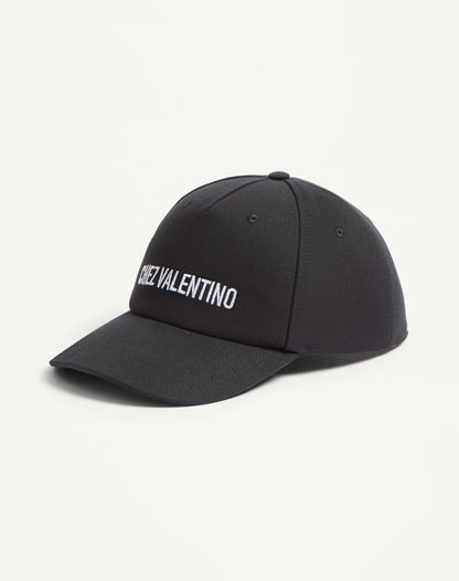 Chez Valentino Cotton Baseball Cap With Embroidery