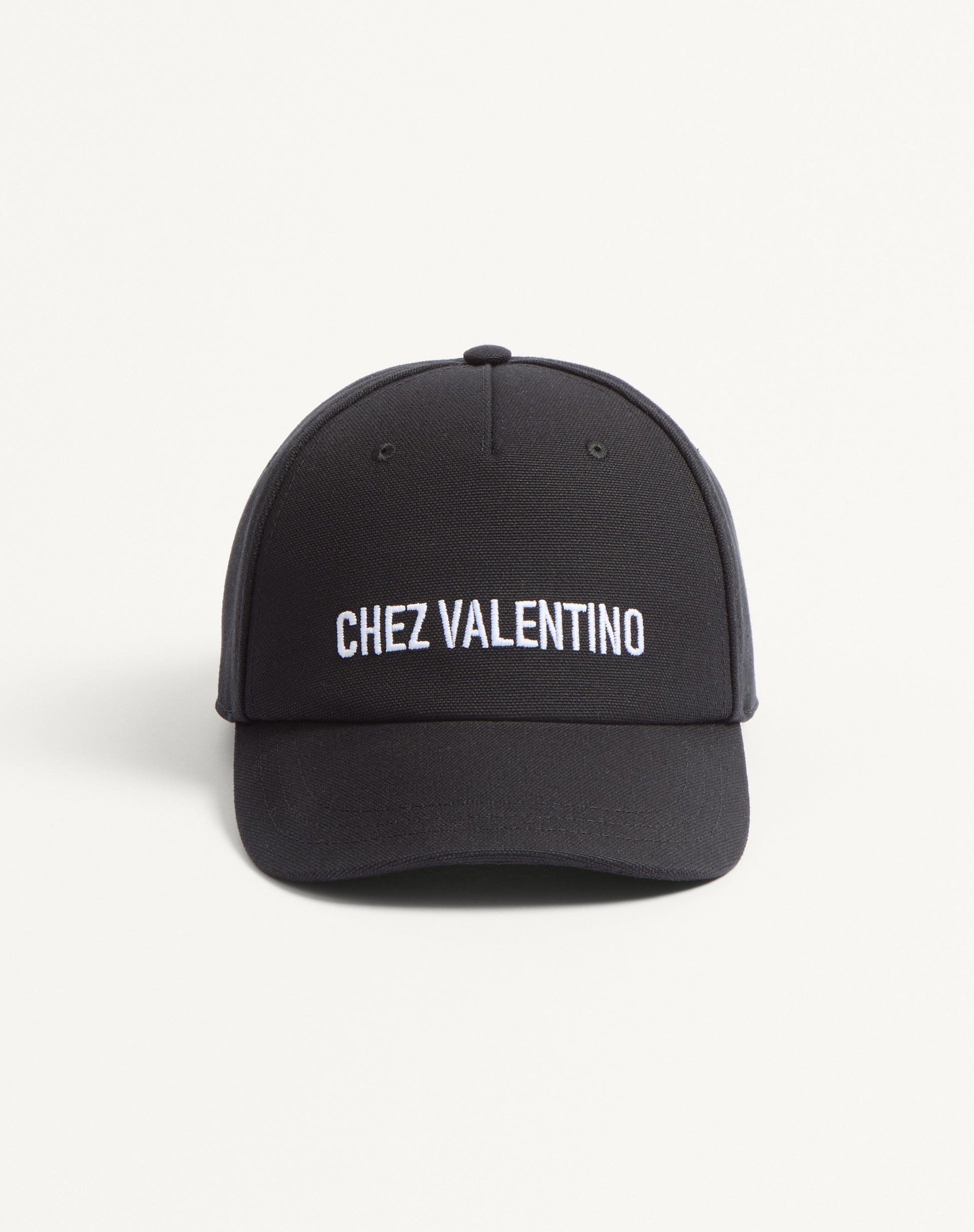 Chez Valentino Cotton Baseball Cap With Embroidery