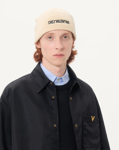 Chez Valentino Knitted Wool Beanie