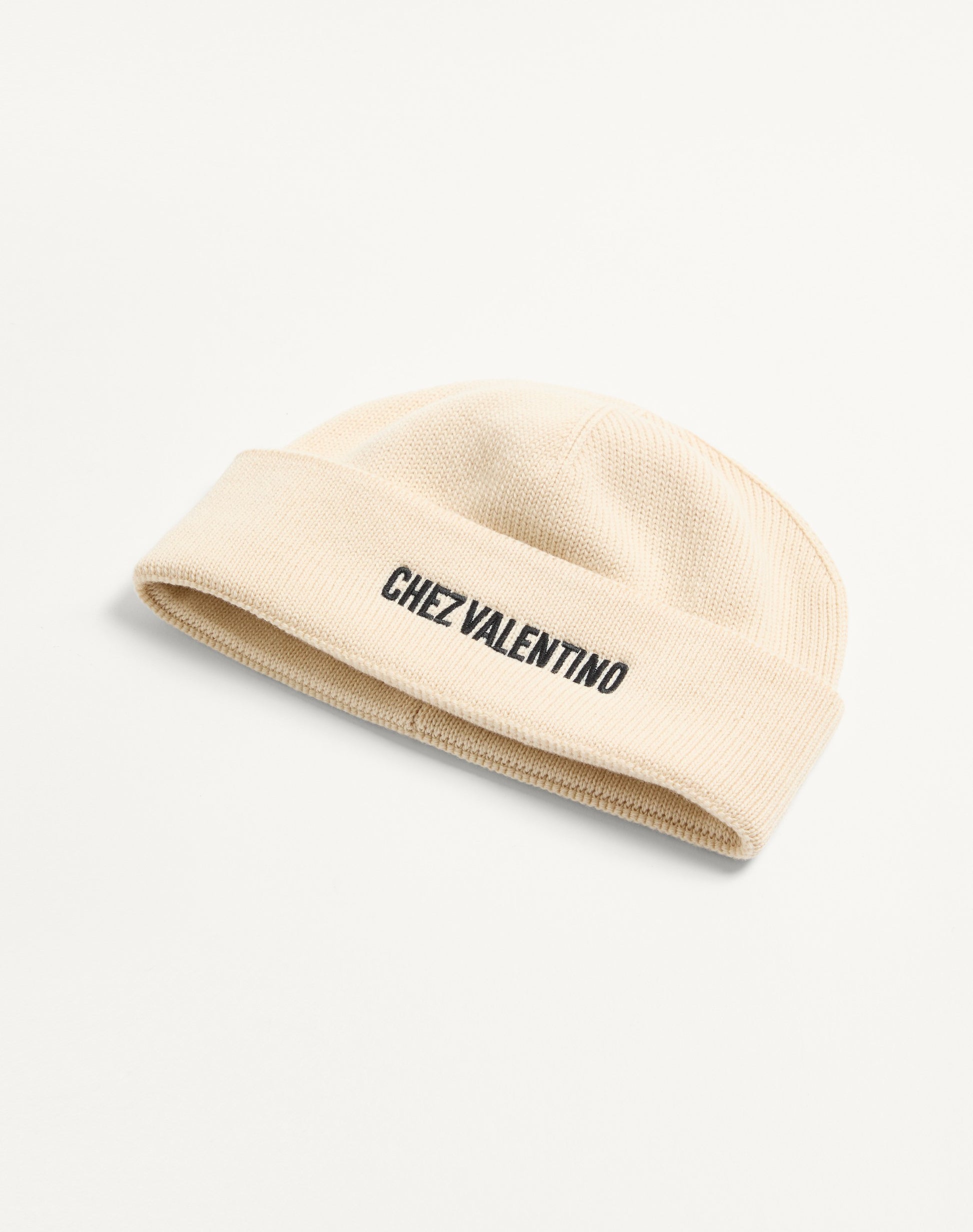 Chez Valentino Knitted Wool Beanie