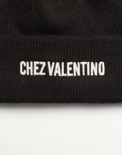 Chez Valentino Knitted Wool Beanie