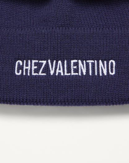Chez Valentino Knitted Wool Beanie