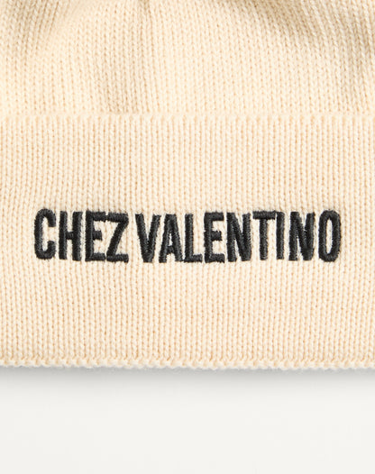 Chez Valentino Knitted Wool Beanie