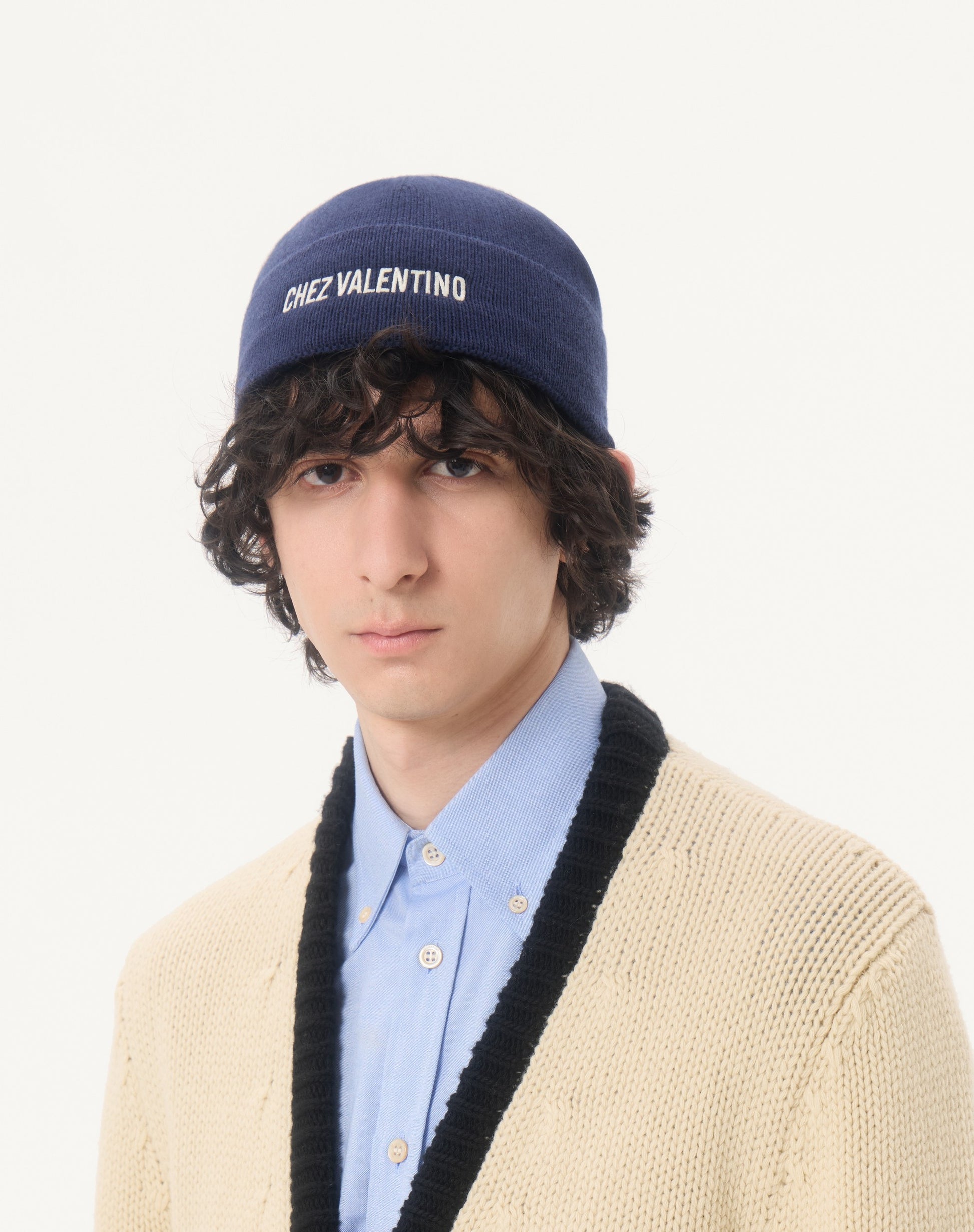 Chez Valentino Knitted Wool Beanie
