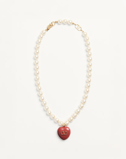 Coeur Royal Necklace In Metal, Enamel And Beads