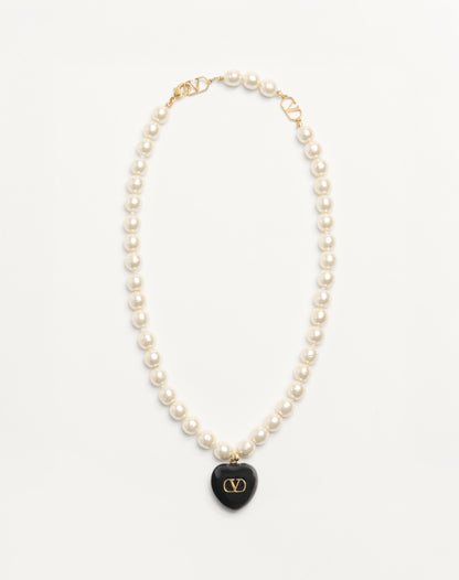 Coeur Royal Necklace In Metal, Enamel And Beads
