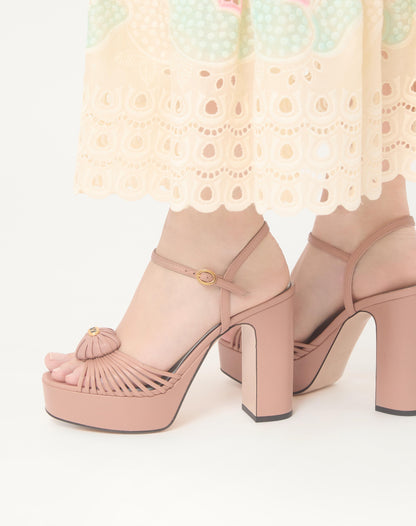 Coeur Royal Platform Sandal In Kidskin 115mm