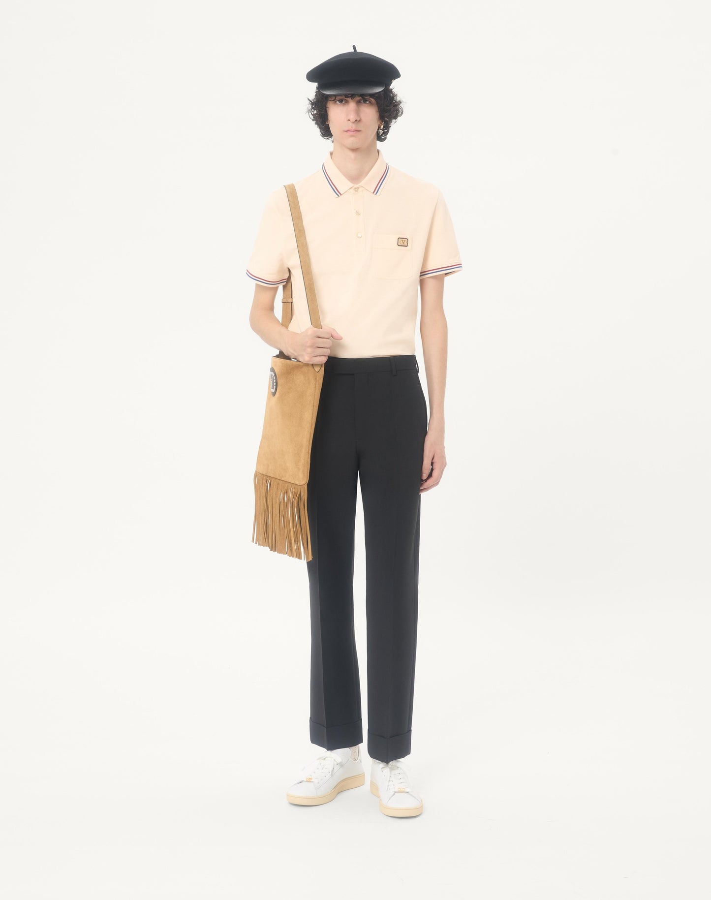Cotton Piqué Polo Shirt With Vlogo Patch