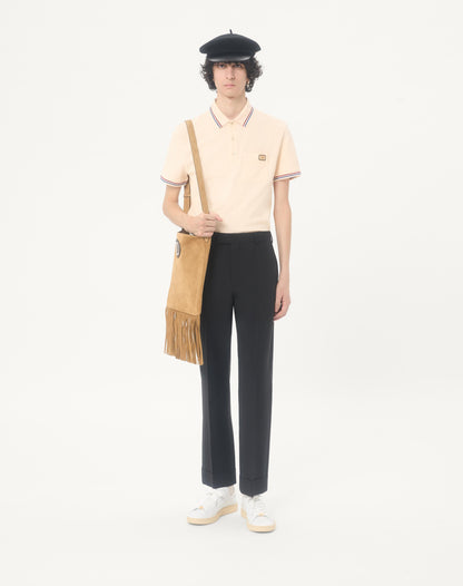 Cotton Piqué Polo Shirt With Vlogo Patch