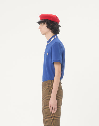 Cotton Piqué Polo Shirt With Vlogo Patch