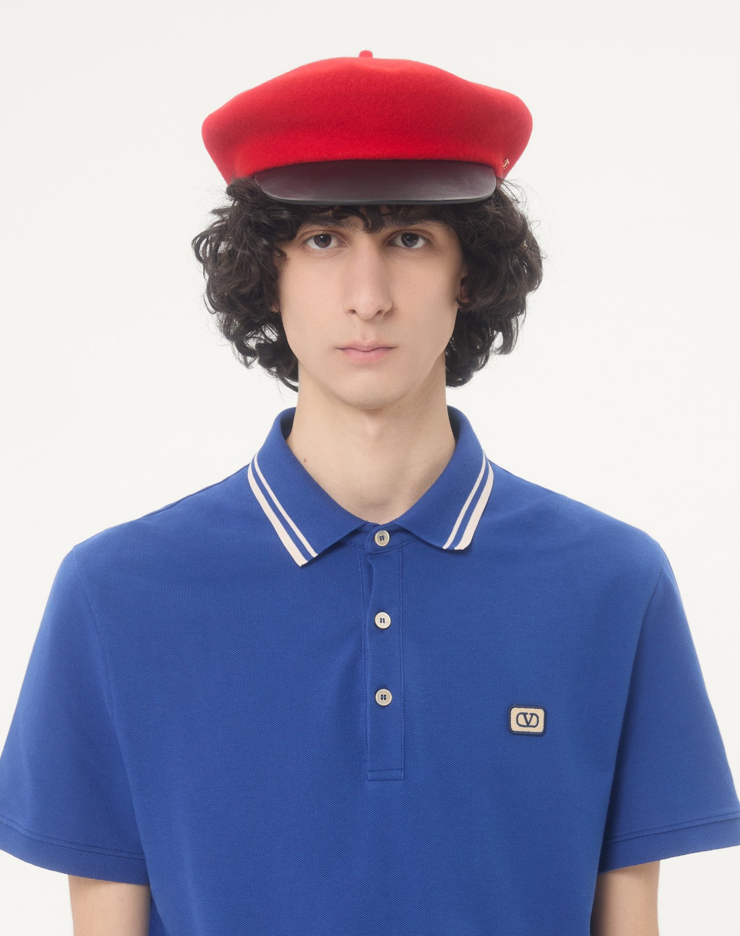 Cotton Piqué Polo Shirt With Vlogo Patch