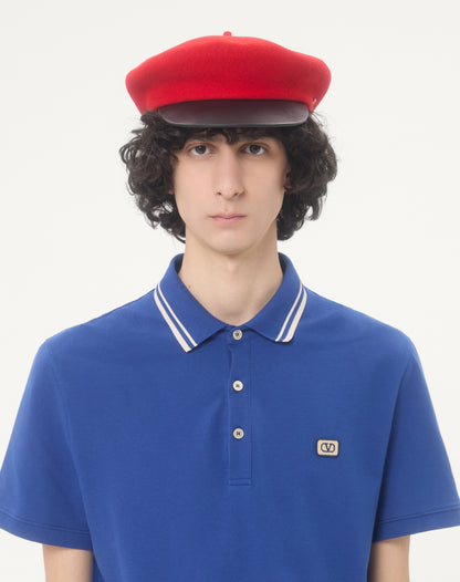 Cotton Piqué Polo Shirt With Vlogo Patch