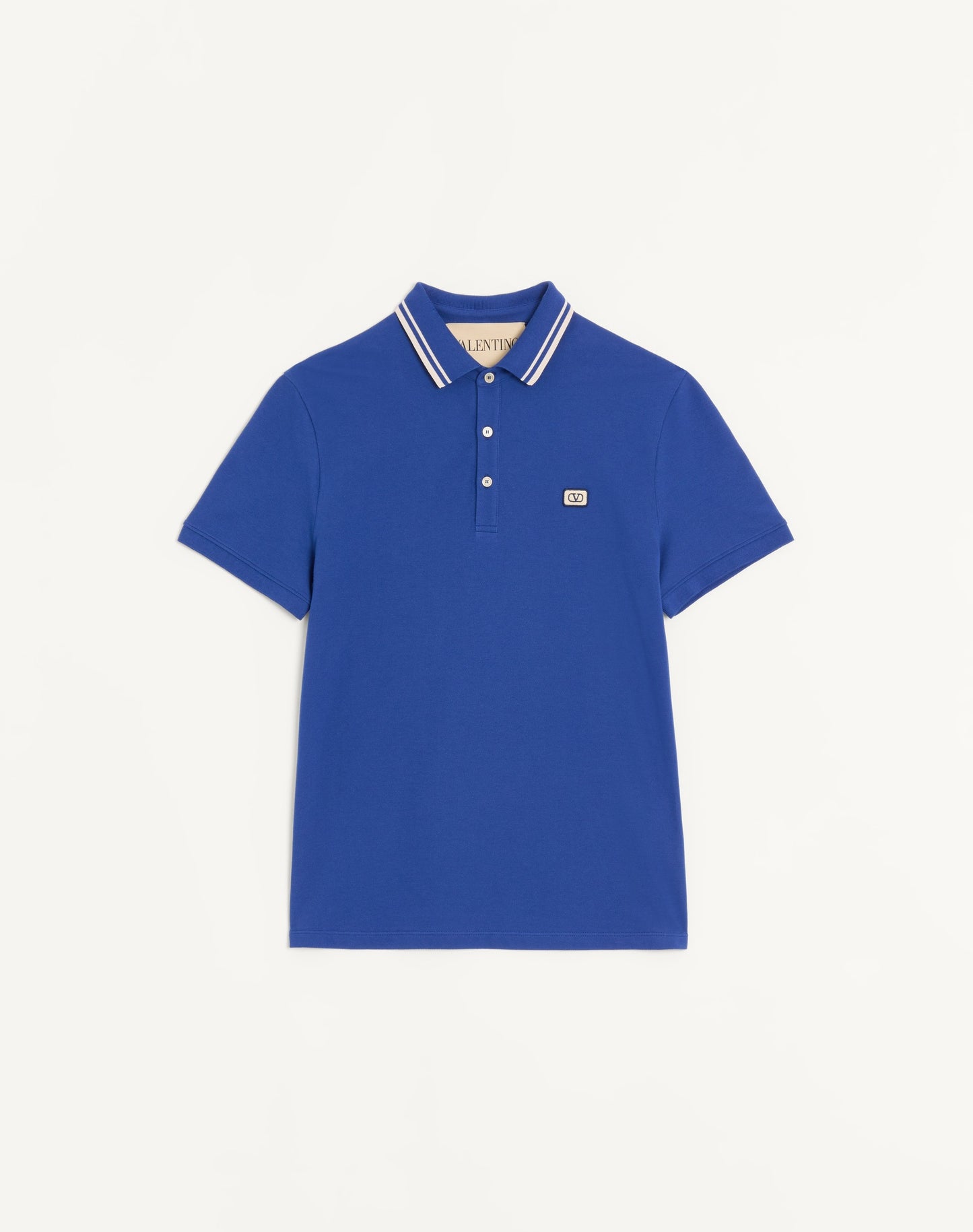 Cotton Piqué Polo Shirt With Vlogo Patch
